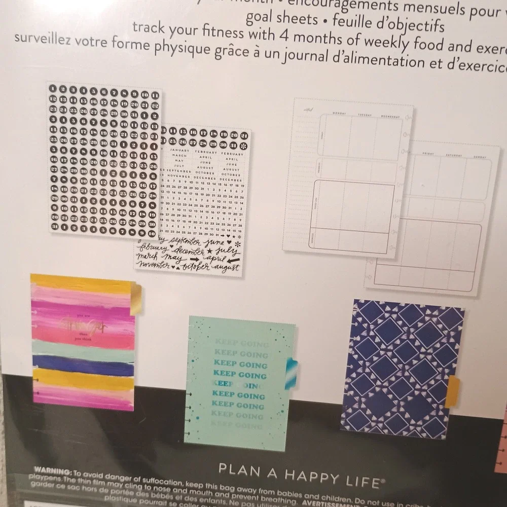 **READ** Happy Planner Undated Fitness Extension Pack Bundle with Sticker Book